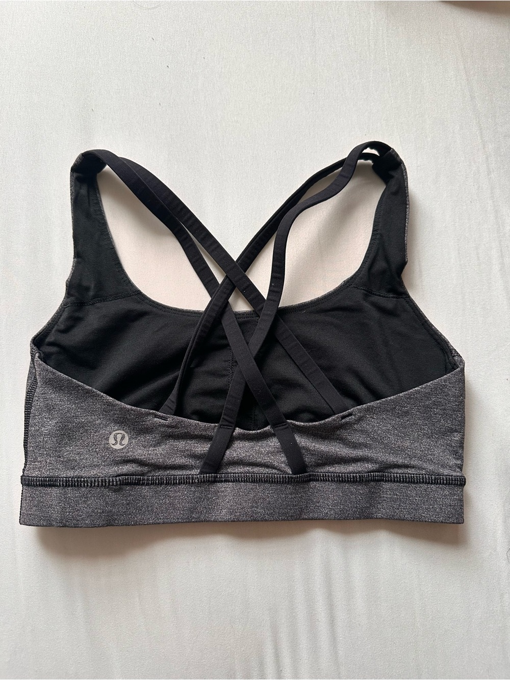 lululemon athletica Black & Heather Gray Crossback Sports Bra
